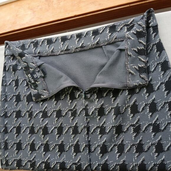 Apt. 9 Grey Houndstooth Pencil Midi Skirt Petite M dark gray black silver office - Picture 7 of 11